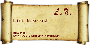 Lini Nikolett névjegykártya